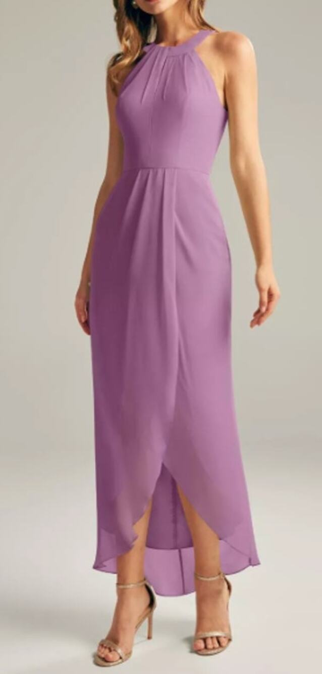 AW BRIDAL 2 XS orchid mist purple Raja tulip bridesmaid gala midi dress NEW B51